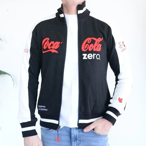 Coke Zero Black Zip Up Sweater Vancouver Olympics  2010 Size Medium - Picture 3 of 14